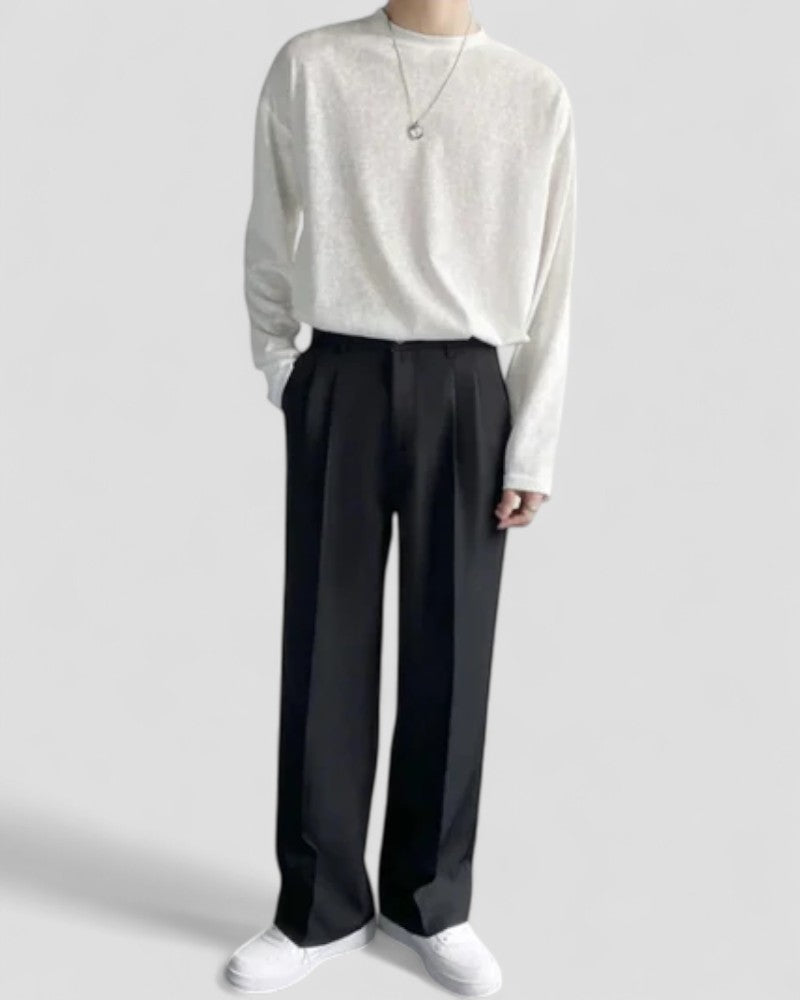 Old Money Wide Leg Trousers for Men