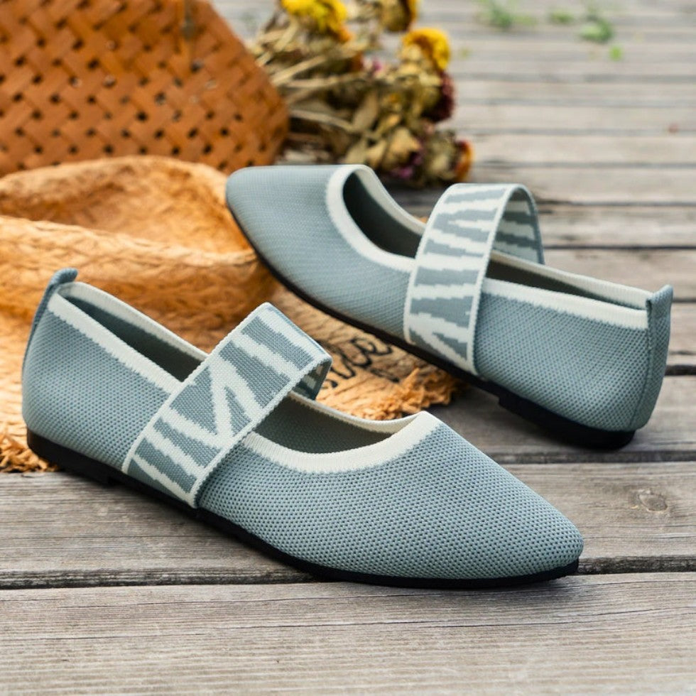 VogeLuxe | Women’s Knitted Color-Block Ballet Flats