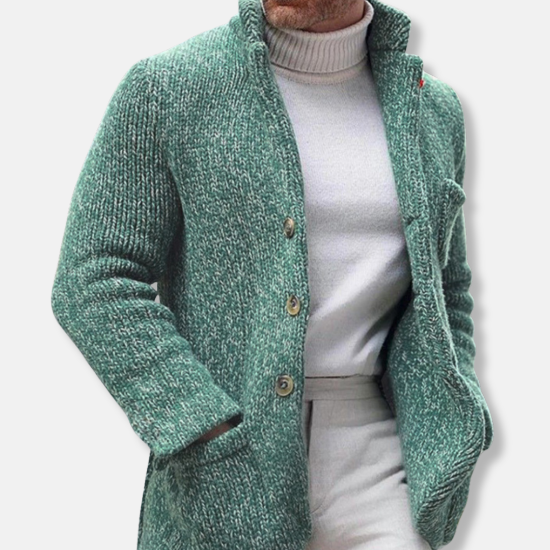 Oscar Regular Fit Cardigan | Stand Collar Button Front Cardigan 4