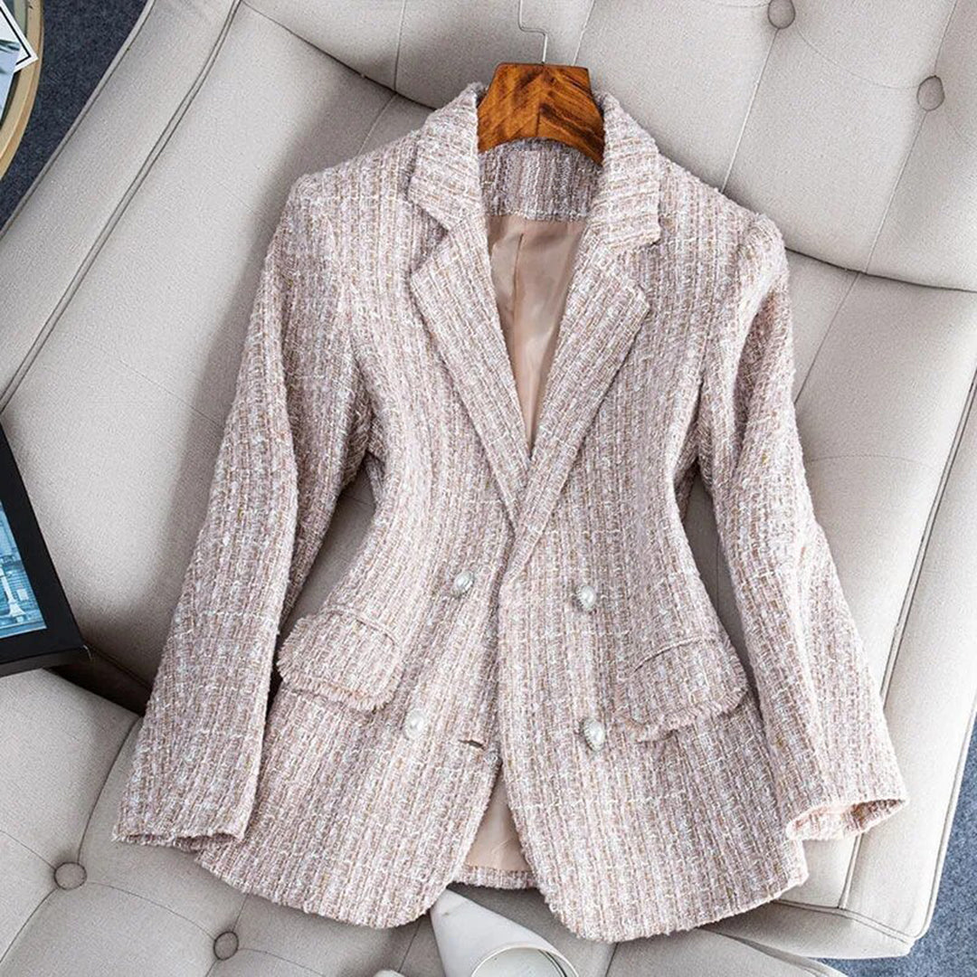 Classic Fit Women's Tweed Jacket with Buttons
