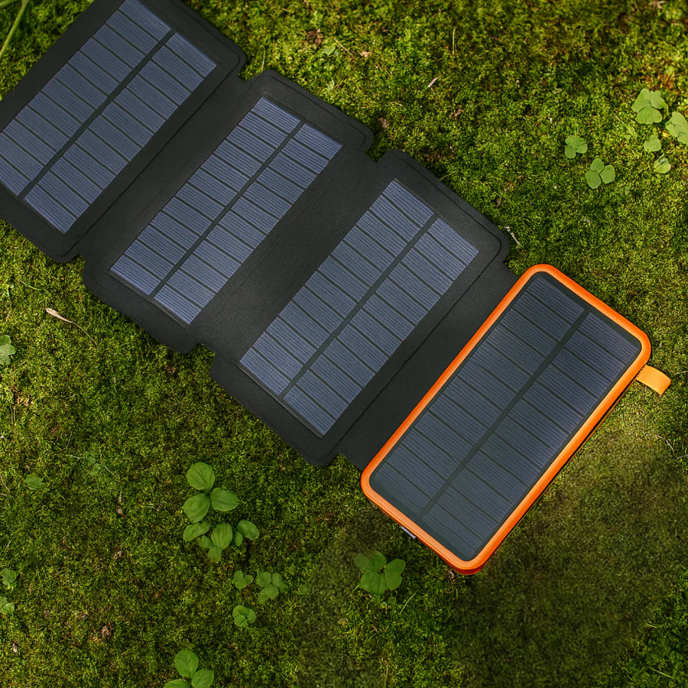 Compact Solar Power Bank with Foldable Panel