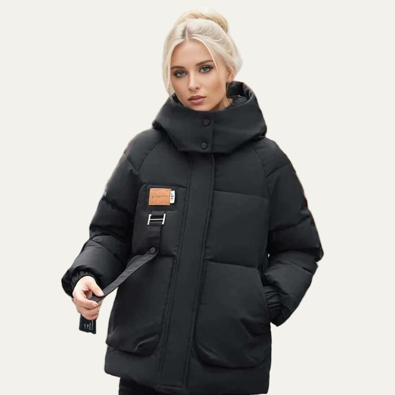 VogeLuxe | Women’s Loose Hooded Winter Short Parka Coat