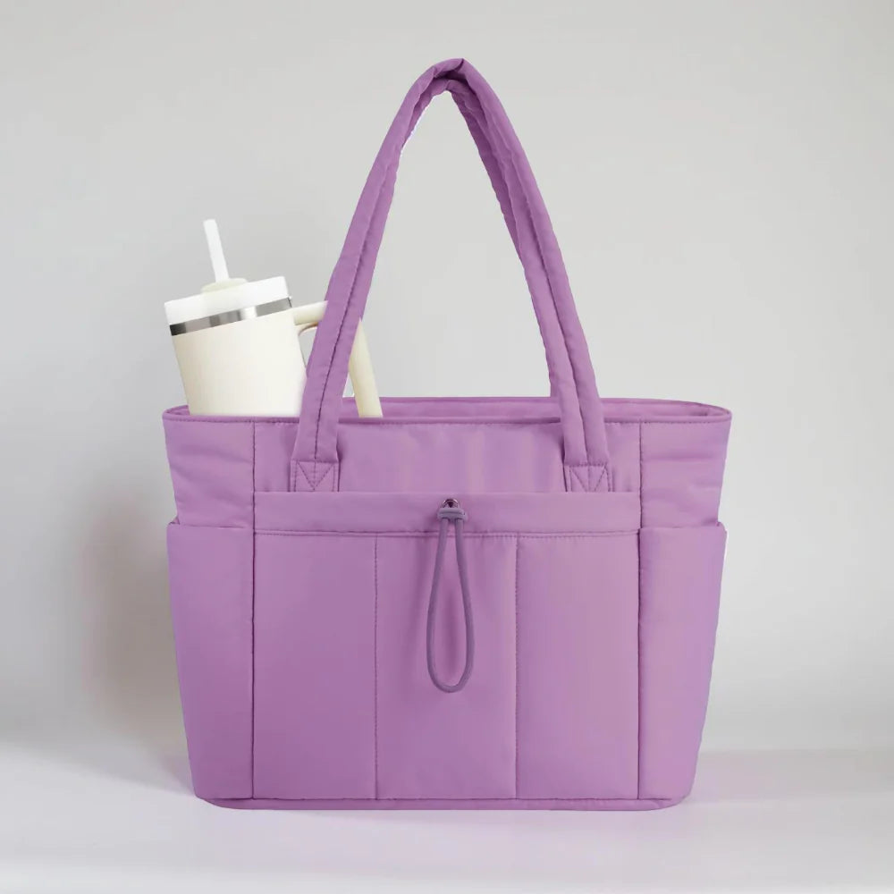 Stylish Quilted Laptop Tote Bag Travel Handbag