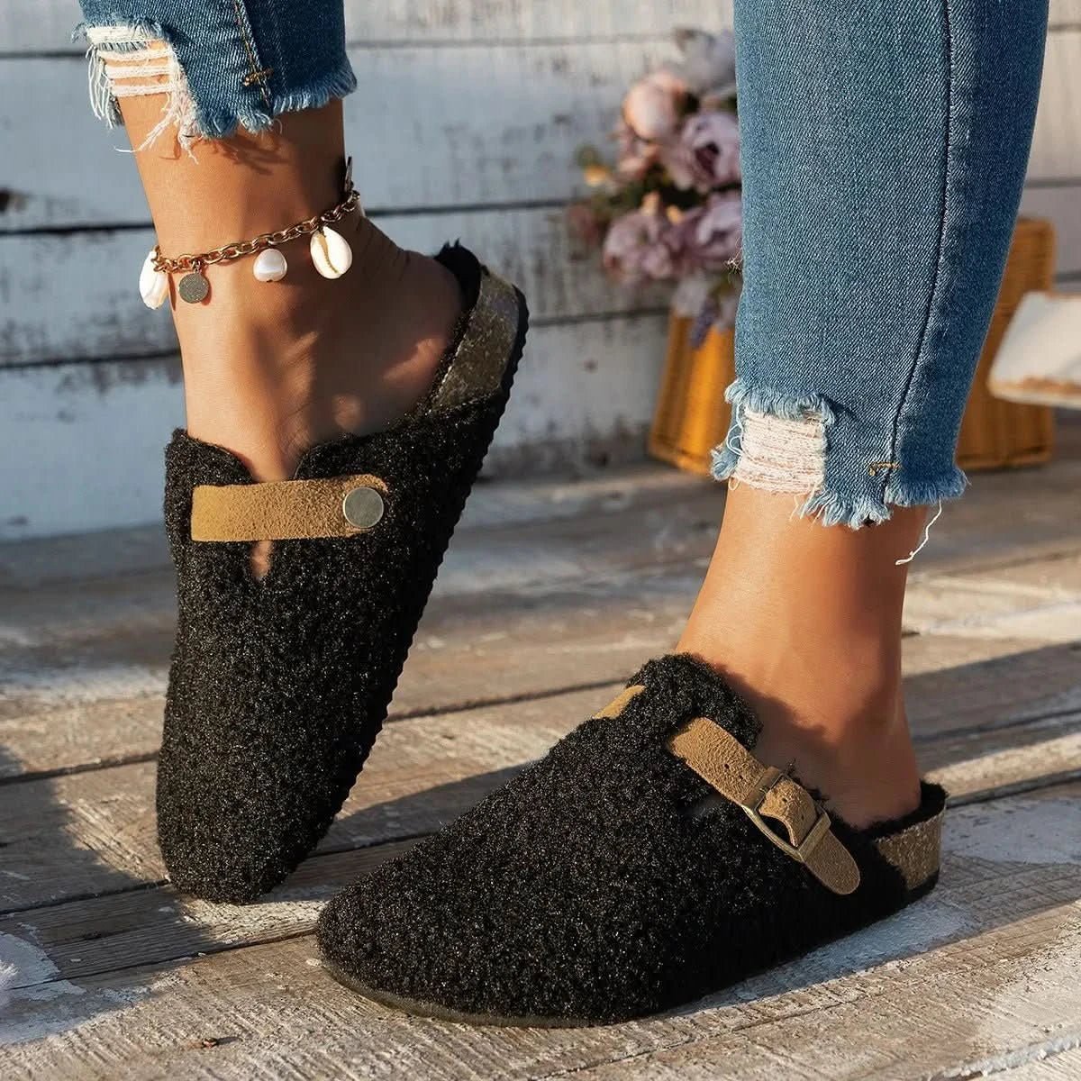 Cozy Sheepskin Fleece Warm Slippers