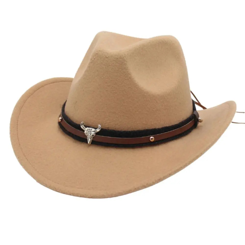 Classic Cowboy Felt Hat with Bull Design