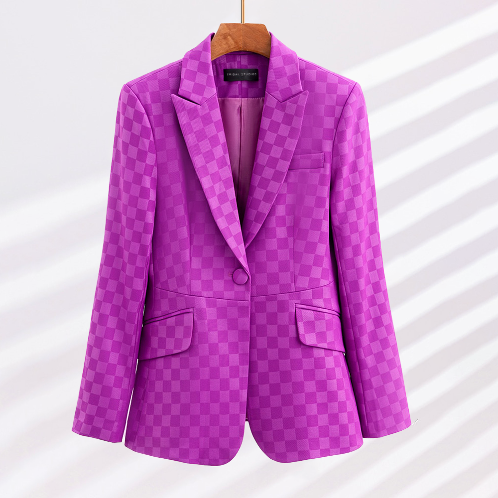Classic Fit Checked Jacket for Women