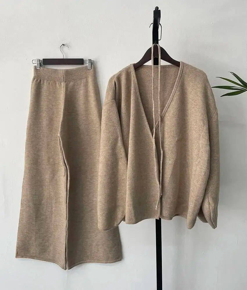 Cozy Sweater and Trousers Outfit Set