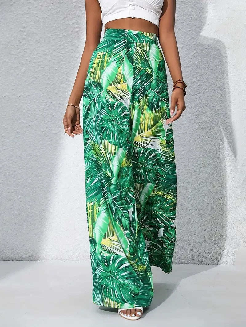Casual Pastel Wide Leg Capri Pants