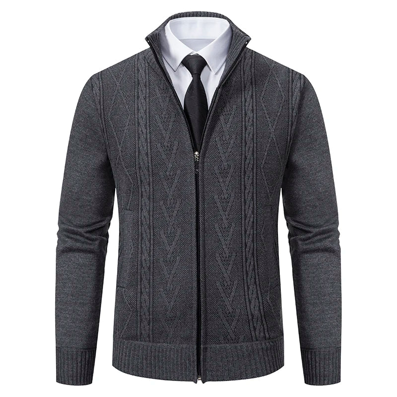 Soft Men's Knit Cashmere Sweater Jacket