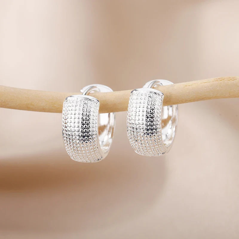 Shiny Metallic Mini Hoop Earrings