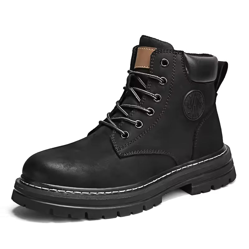 Tall Waterproof Leather Ankle Boots for Men