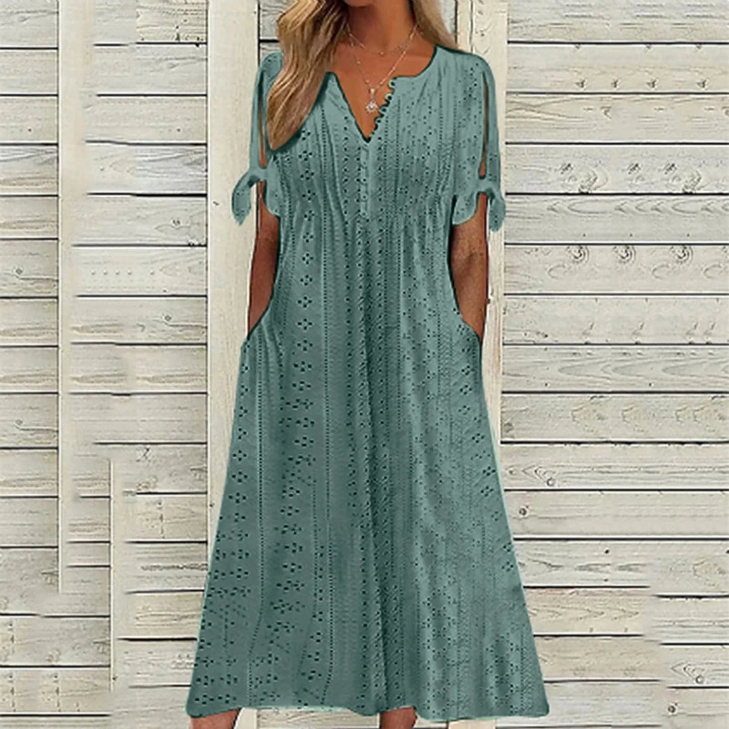Comfy Womens Sundress with Short Sleeves