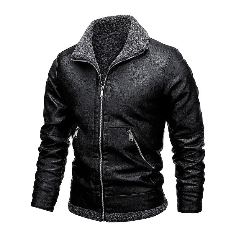 Men's Classic Genuine Leather Biker Jacket