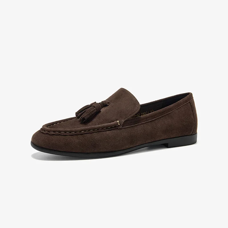 Luxury Fringed Suede Slip On Shoes