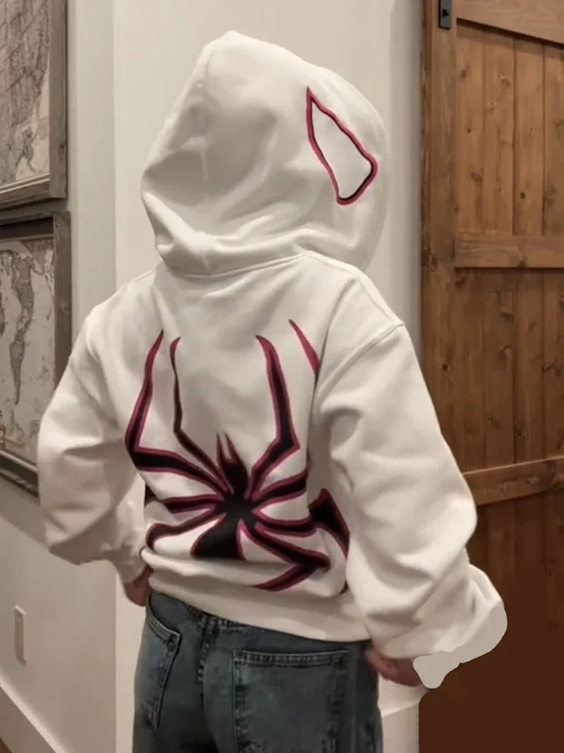 Retro Graphic Zip Up Unisex Hooded Sweatshirt