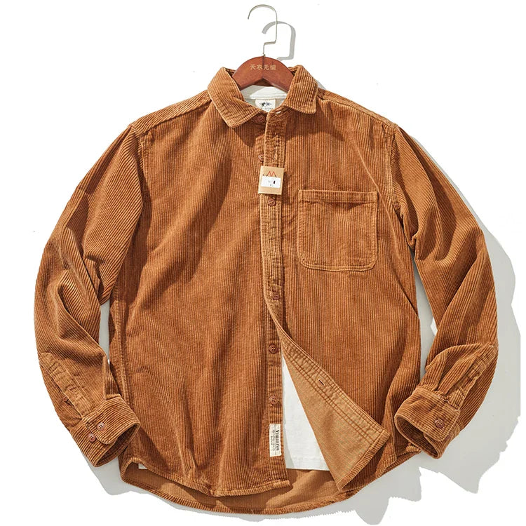 Warm Corduroy Mens Jacket - Fitted Winter Coat