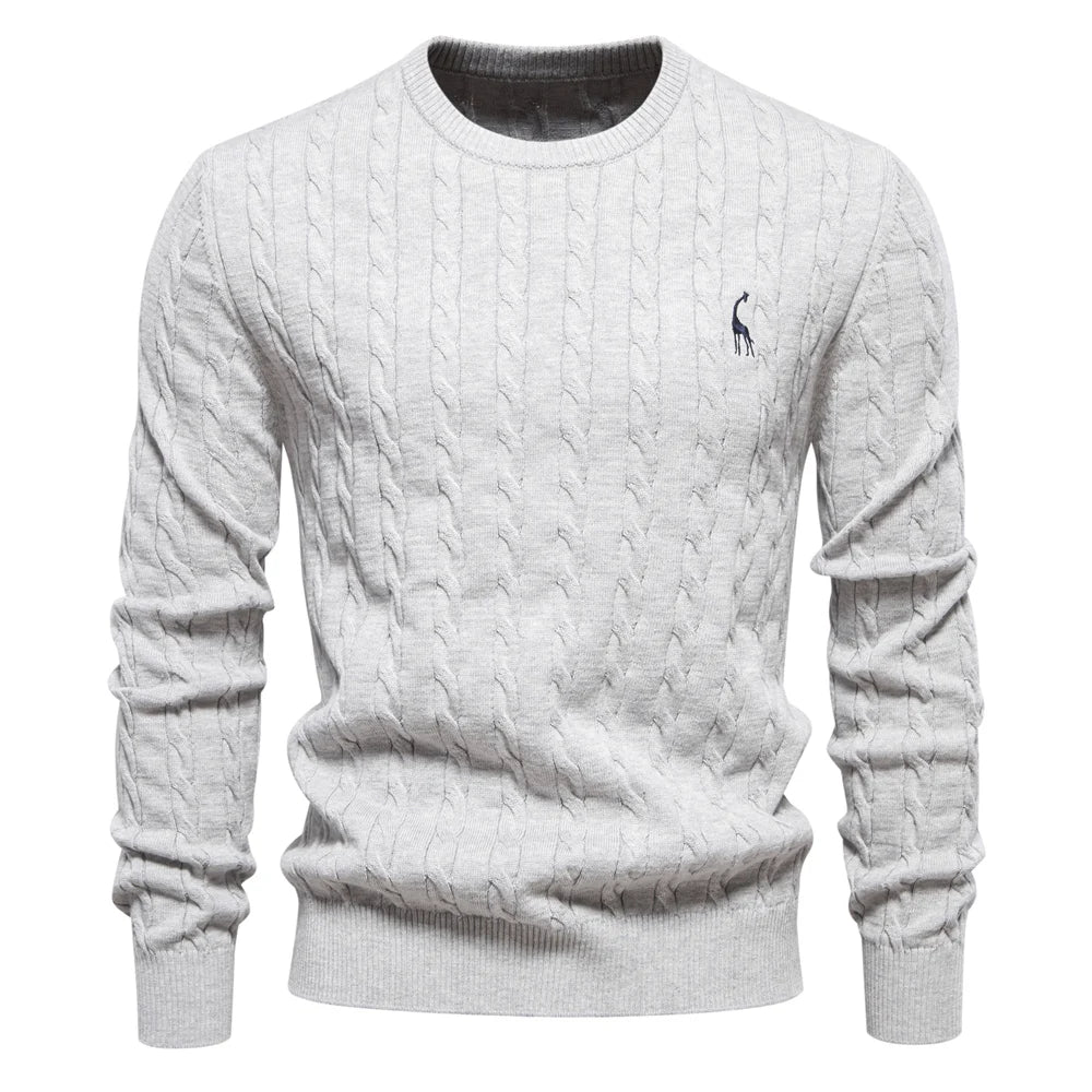 Cozy Mens Animal Print Crew Sweater