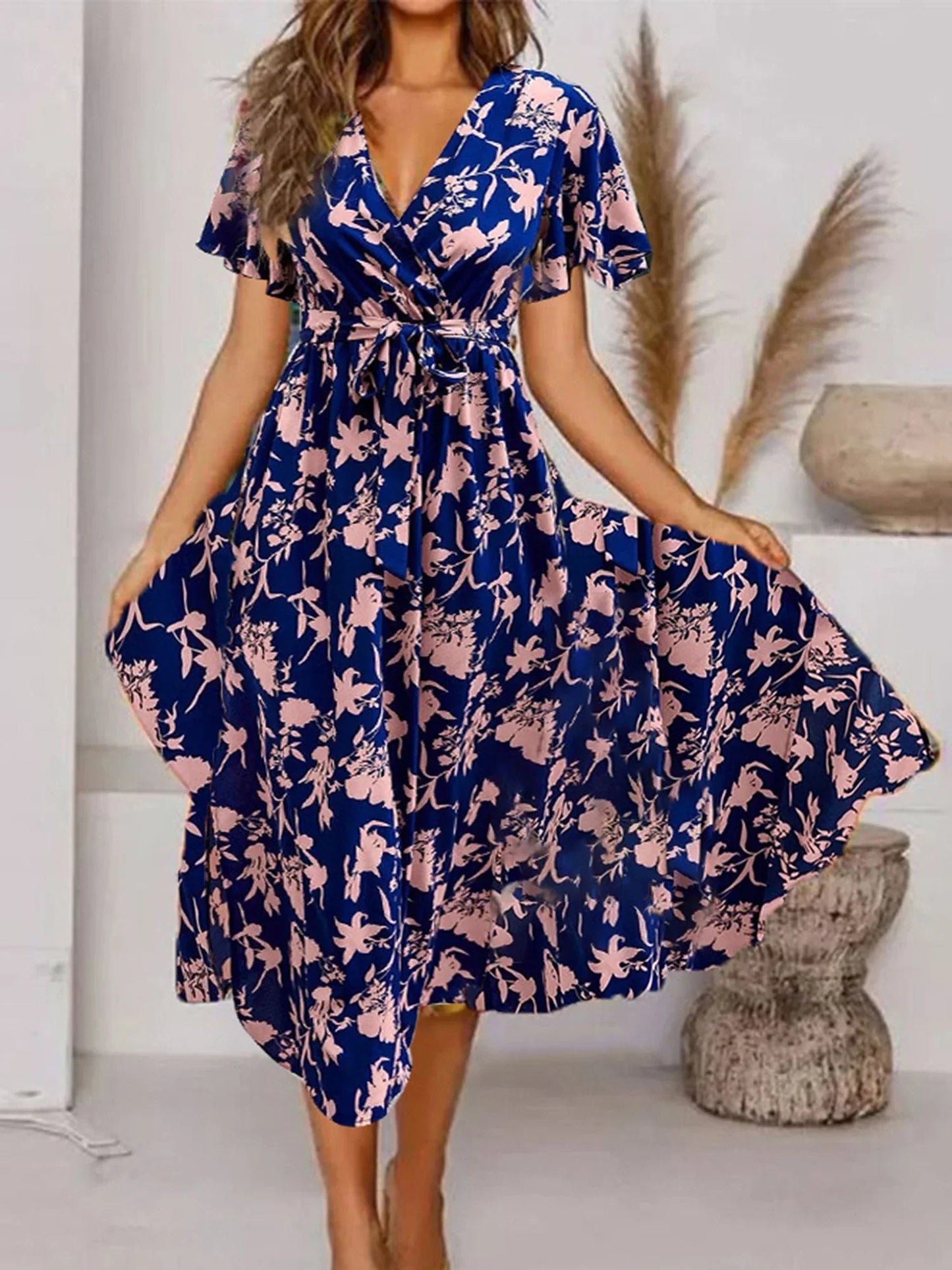 Beautiful Floral Midi Dress for Women