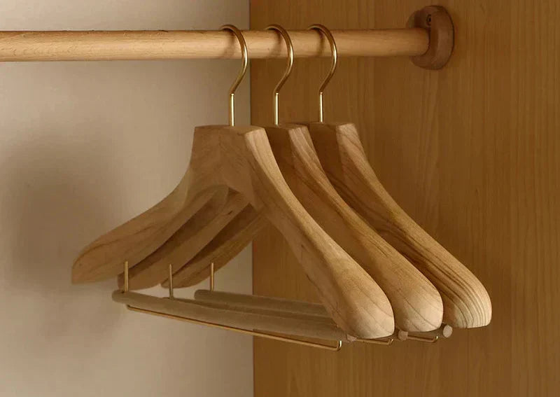 Premium Wooden Broad Shoulder Hangers 2 Pack Closet Organizers