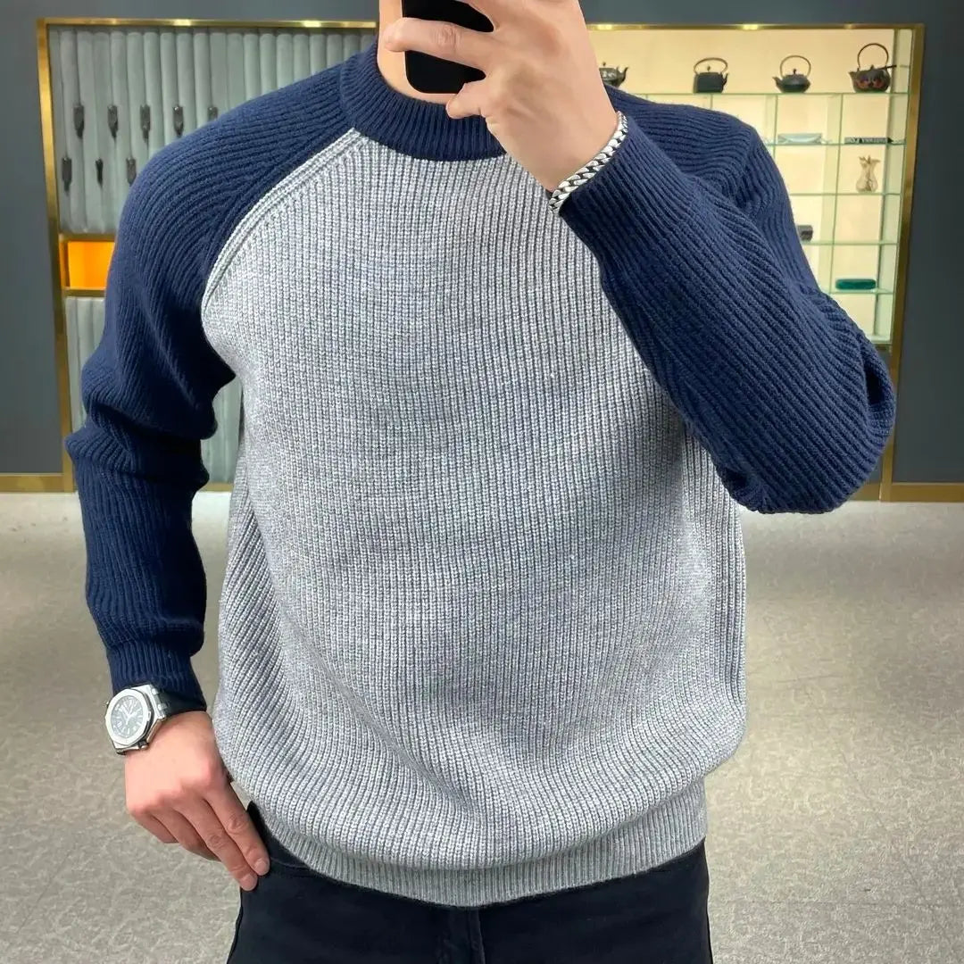 Multicolor Crew Neck Men's Sweater - VogeLuxe