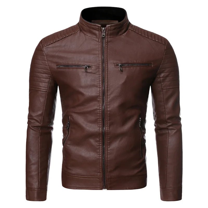 Leather Look Biker Jacket for Men