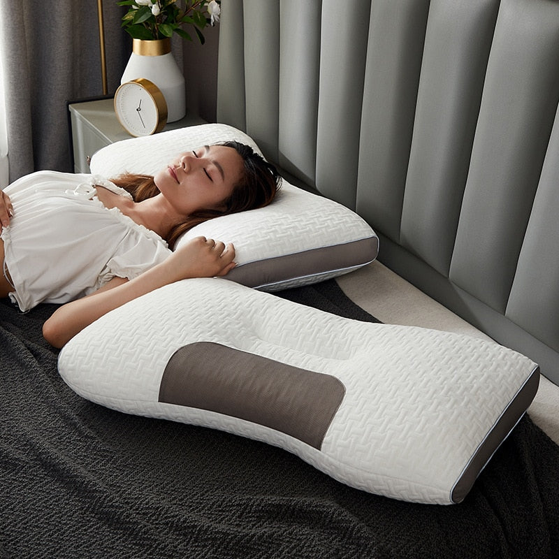 Contour Memory Foam Neck Pillow for Back Sleepers - BritishElegance