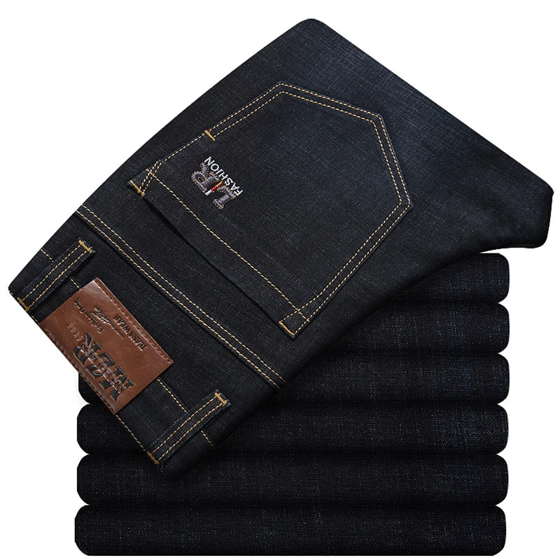 Large Fit - Comfortable Stretch Straight Leg Mens Jeans