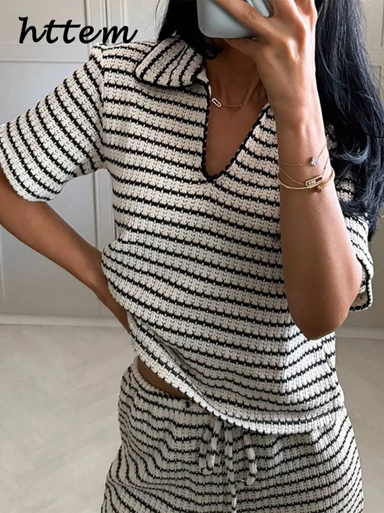 Cozy Striped Sweater and Leggings Set - VogeLuxe