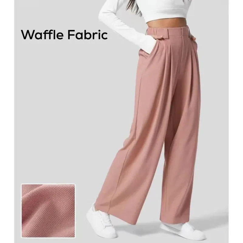 Ladies Comfort Fit High Waist Wide Leg Pants