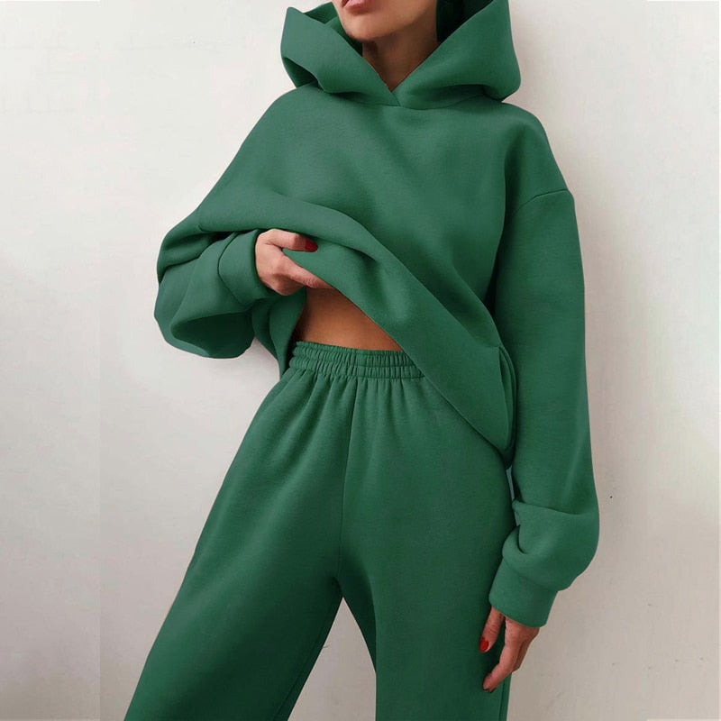 Cozy Women's Casual Sweatpant Hoodie Set