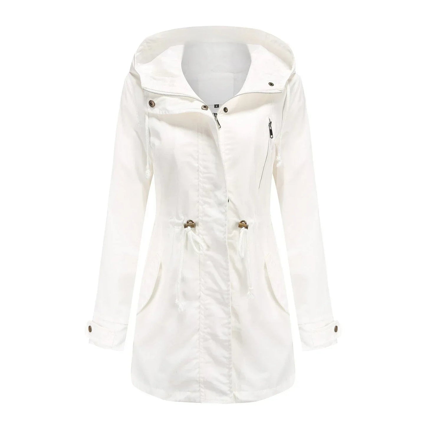 Waterproof Women's Hooded Raincoat with Secure Zip