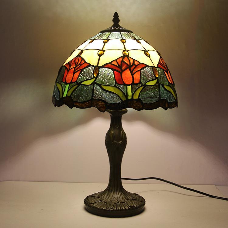 Colorful European Style Glass Table Lamp