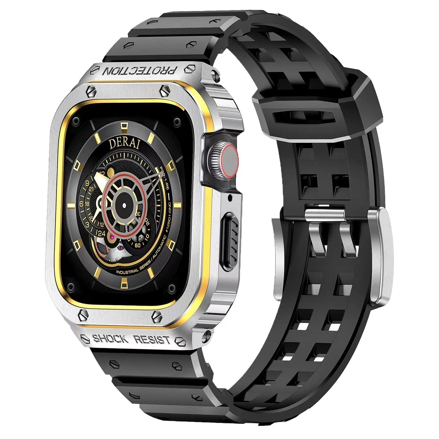 Durable Rubber Band For Apple Watch With Metal Case