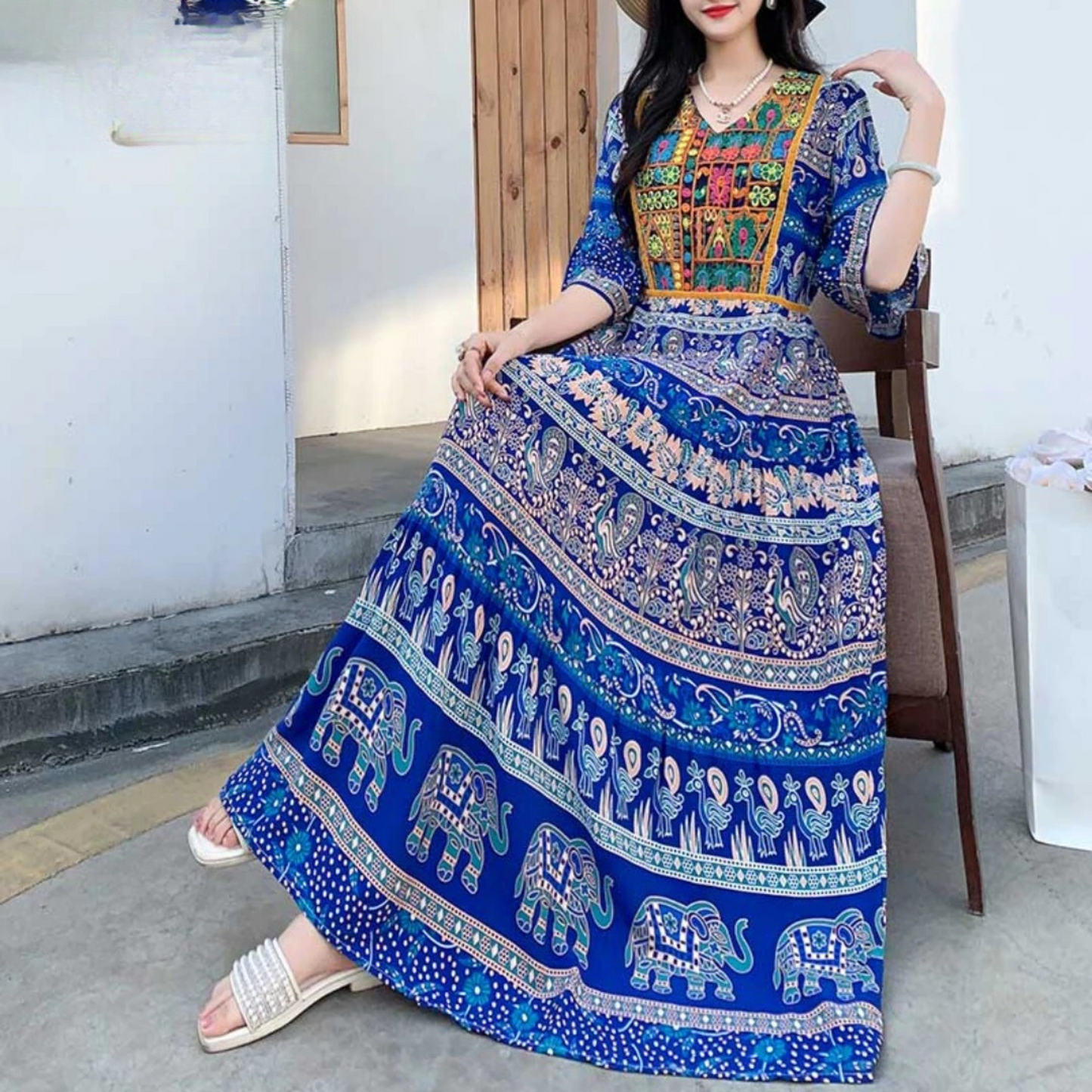 Ladies Floral Maxi Sundress for Summer