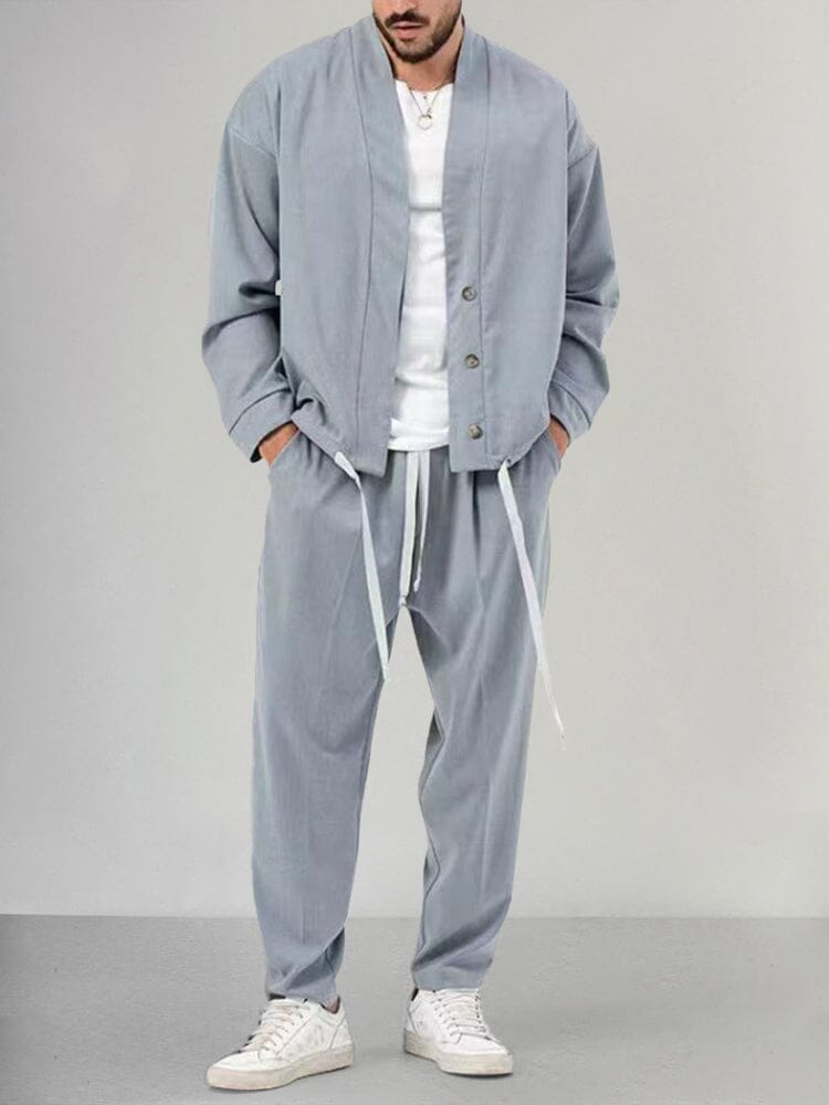 Casual 2-Piece Men's Suit Set with Jacket and Pants