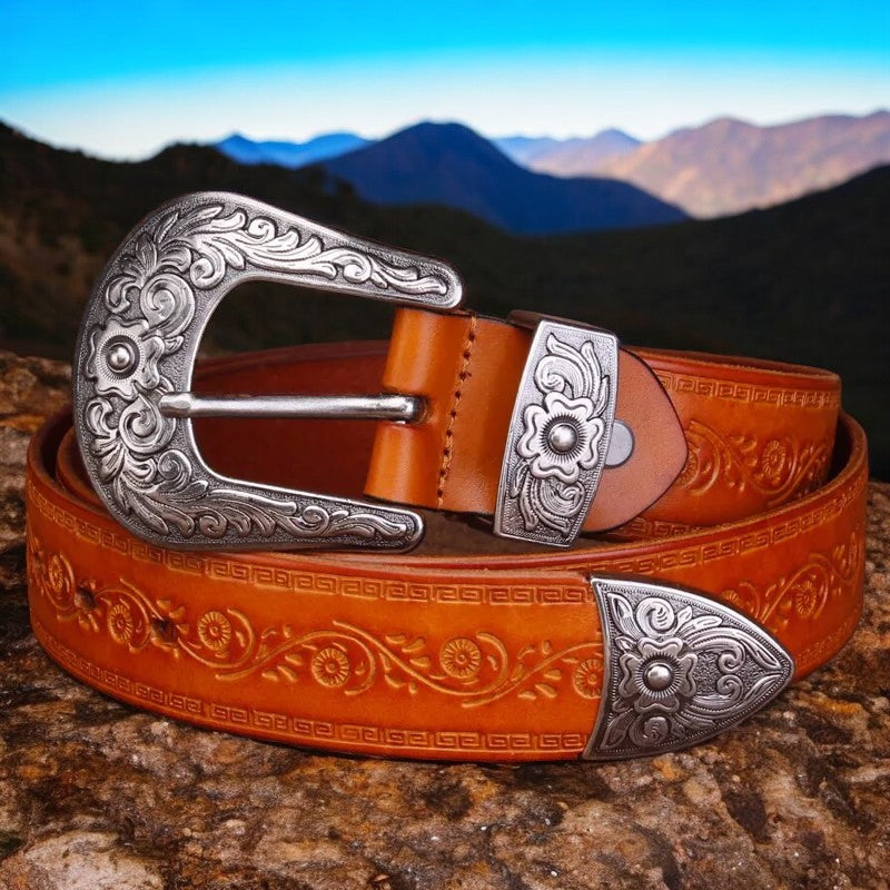 Stylish Leather Cowboy Belt