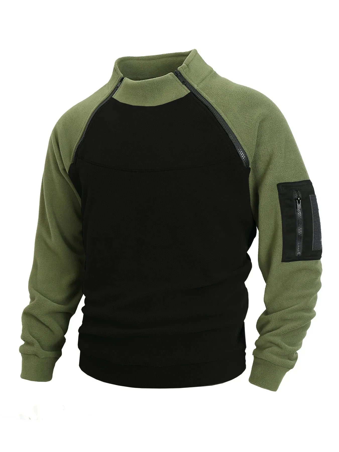 Slouchy Fit Men's Full-Zip Long Sleeve Hooded Sweater