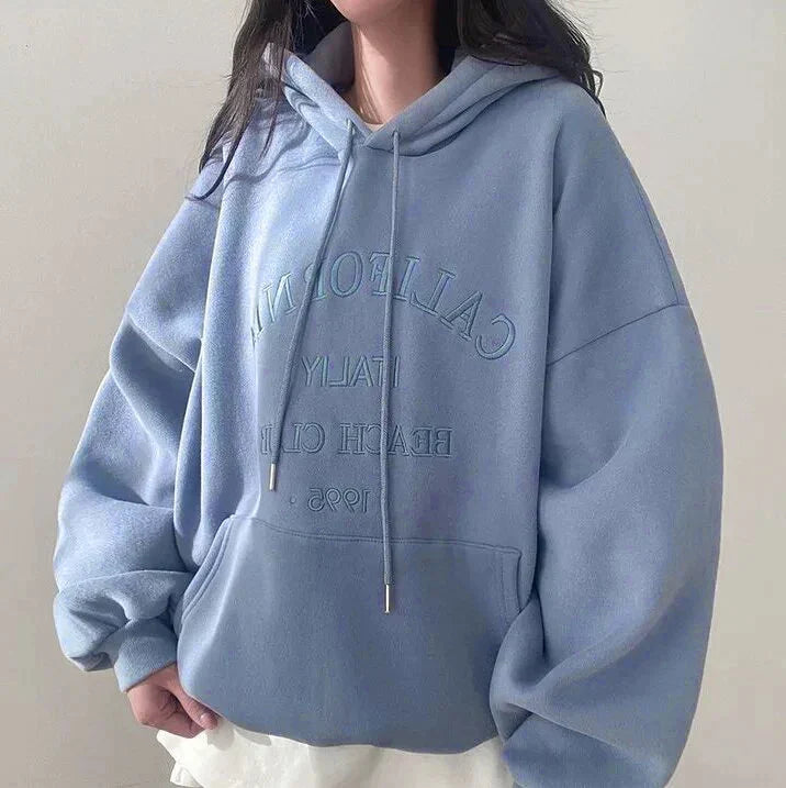 Cozy Women's Loose Fit Hooded Sweatshirt with Pockets