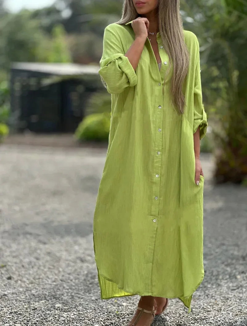 Pretty Lightweight Natural Summer Dress for Women