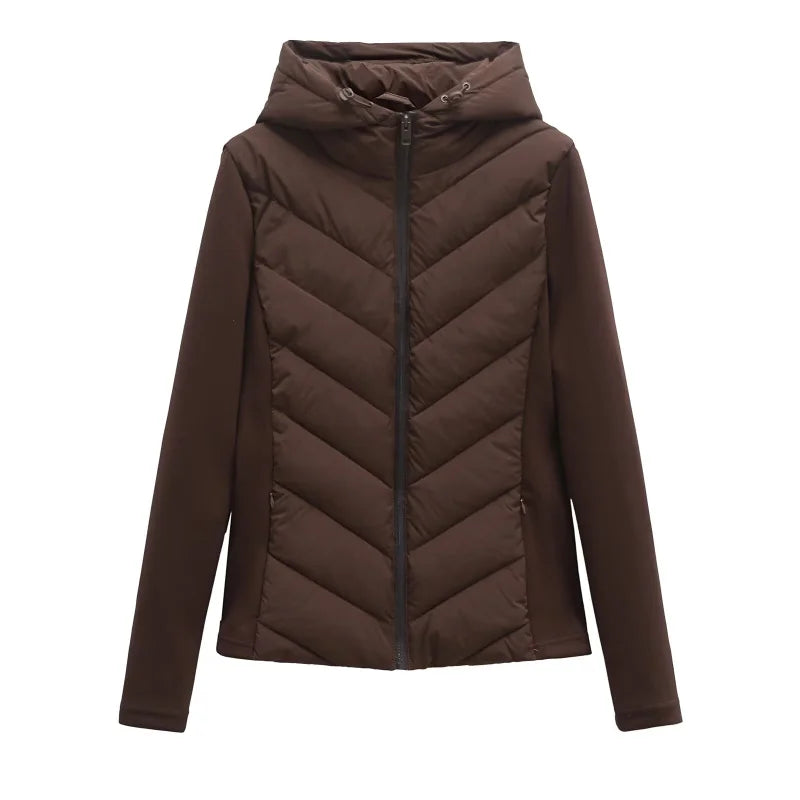 Ladies' Chic Quilted Hooded Cotton Jacket