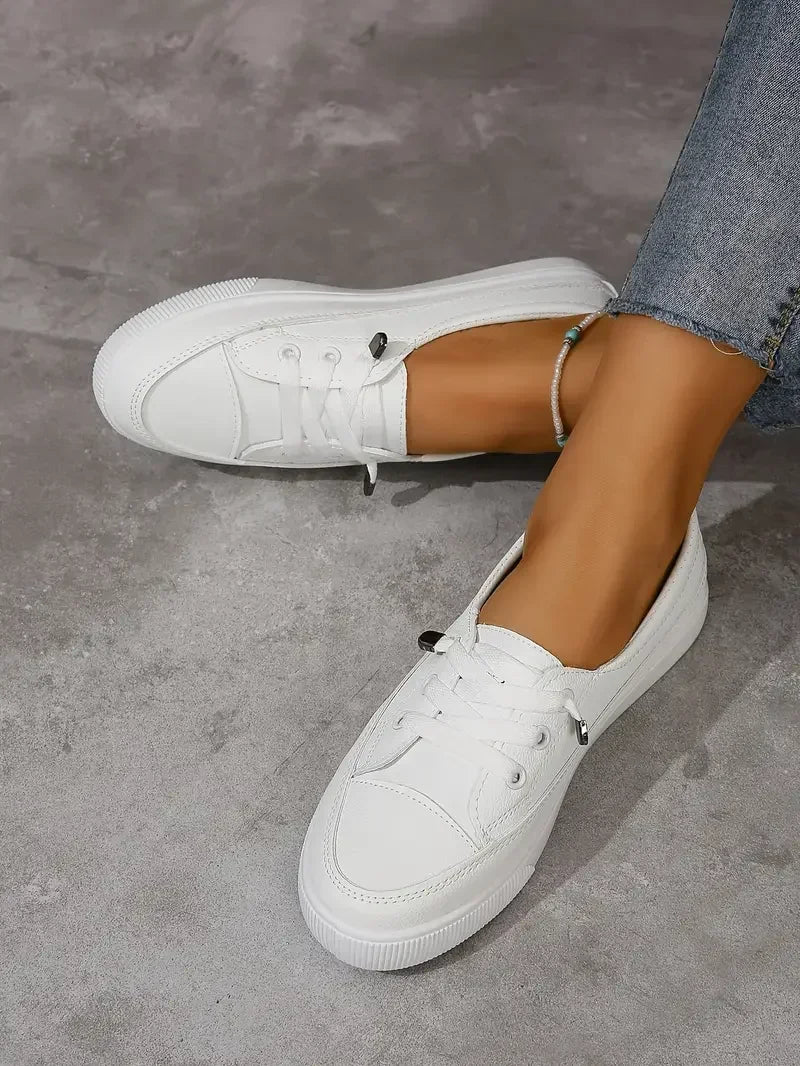 Comfortable Women's Lace Up Ballet Flat Shoes - VogeLuxe