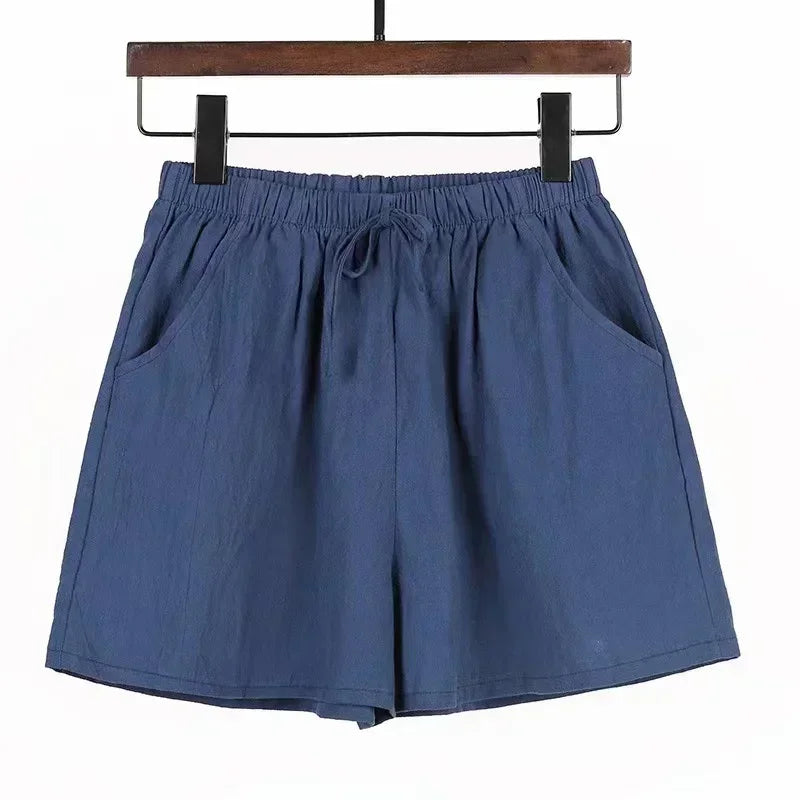 Relaxed Fit Linen Beach Shorts for Women