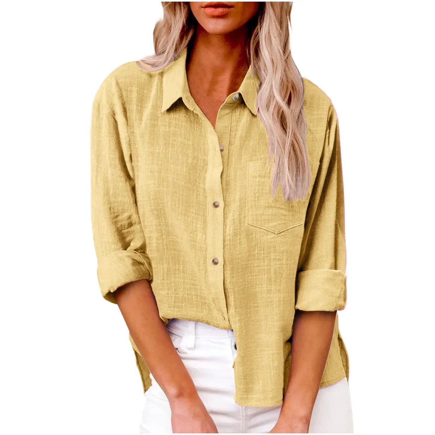 Ladies Classic Casual Linen Shirt