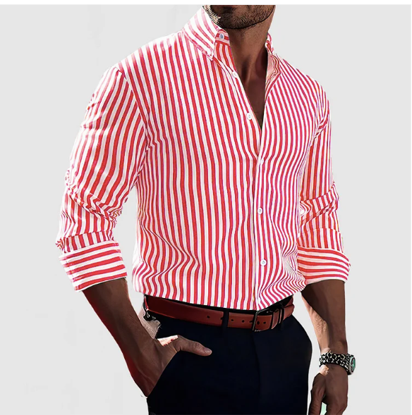 Slim Fit Classic Striped Dress Shirt