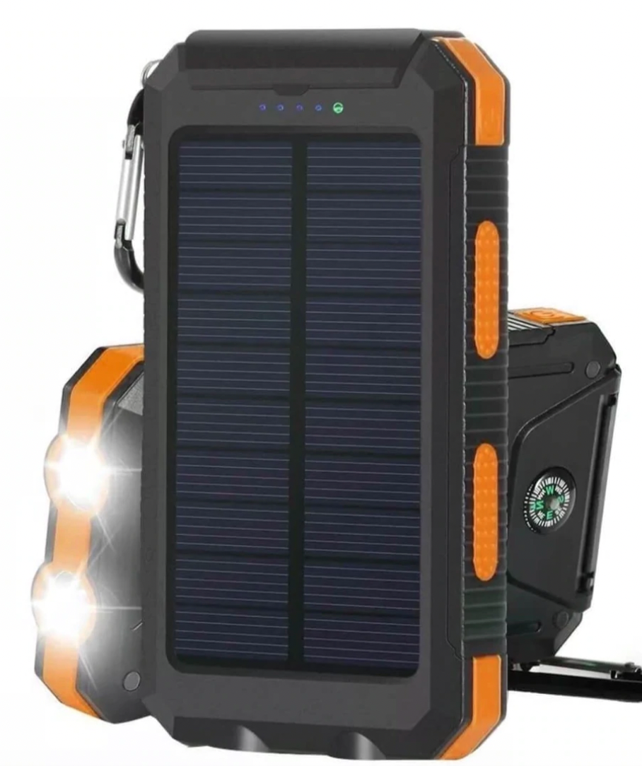 Portable Solar Charger with LED Flashlight