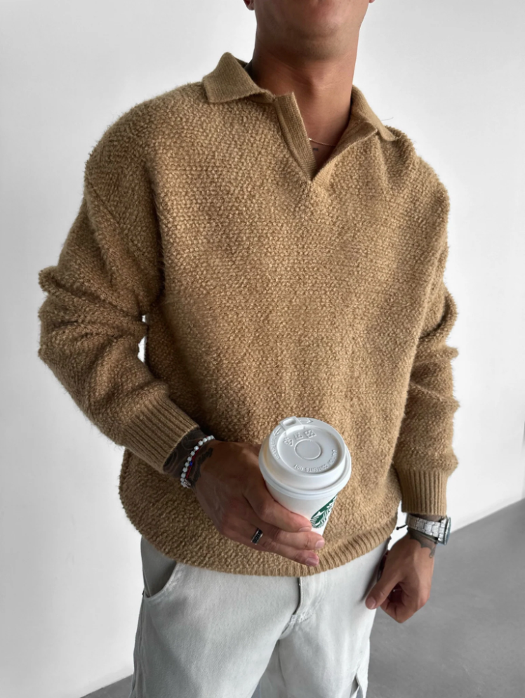 Cozy Oversized Men's Winter Sweater - VogeLuxe