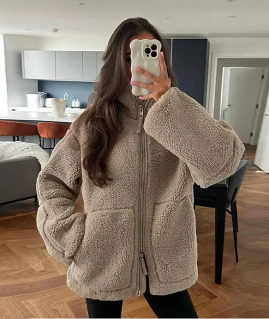 Fuzzy Women's Sherpa Jacket Coat - VogeLuxe
