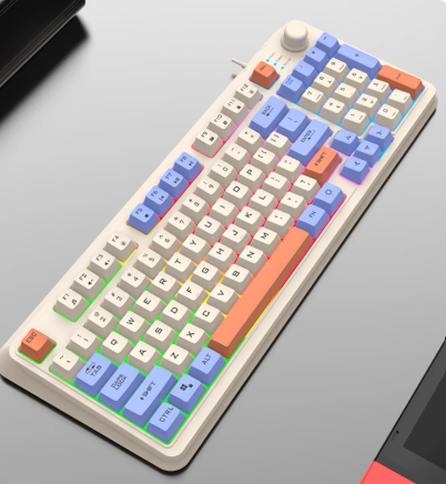 Gaming RGB Keyboard with Volume Control for PC Laptop