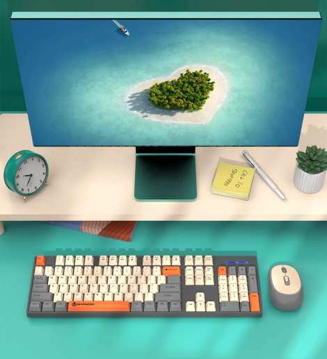 Compact Wireless Keyboard Mouse Set with USB Receiver - VogeLuxe