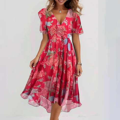 Eco Friendly Floral Summer Dress for Women - VogeLuxe